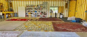 Safedry technicians cleaning oriental rugs