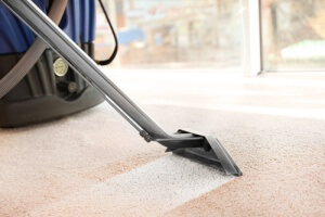 Carpet being cleaned with carpet cleaning service to prevent allergies
